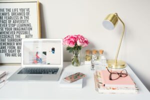 A desk space to work on your meditation business