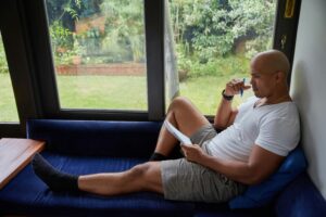 Man sitting and journaling 