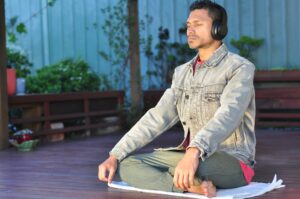 Man meditating